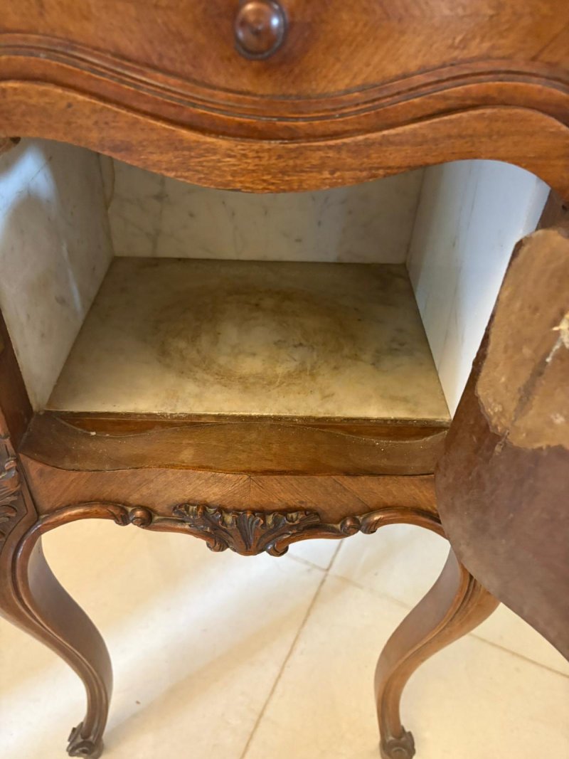 Antique Victorian Quality Carved Walnut French Bedside Cabinet - Image 7